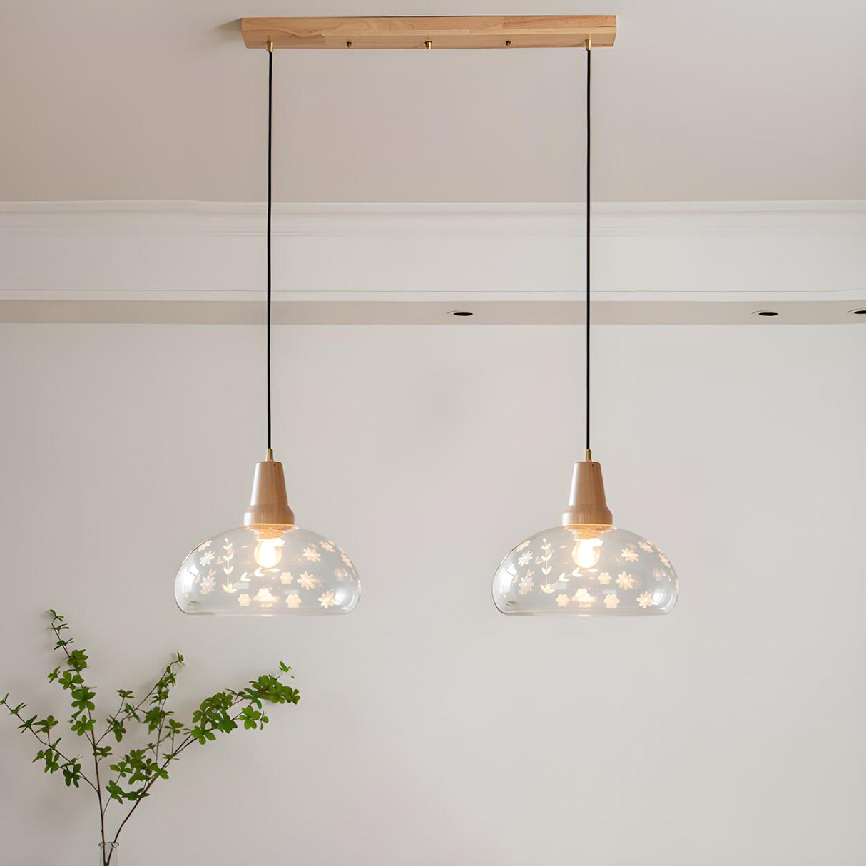 2-Light Modern Decorative Floral Dome Island Light Image - 10