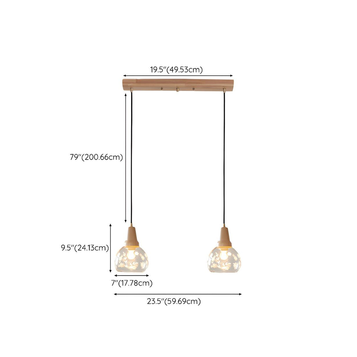 2-Light Modern Decorative Floral Dome Island Light 
