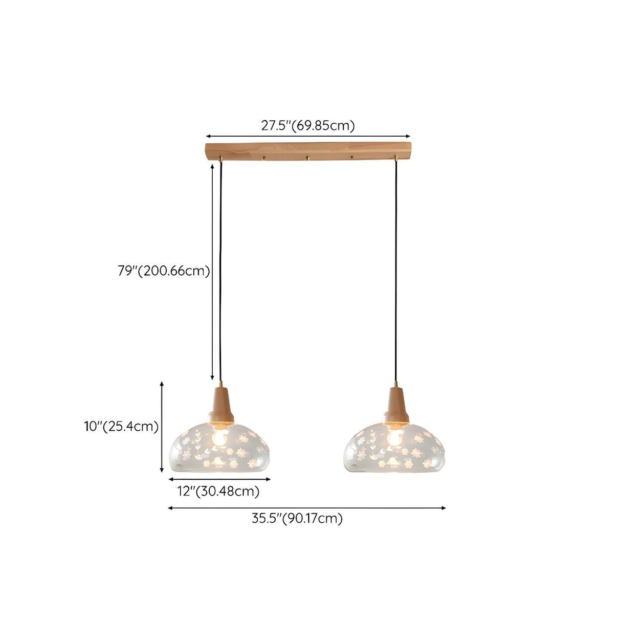 2-Light Modern Decorative Floral Dome Island Light Image - 12