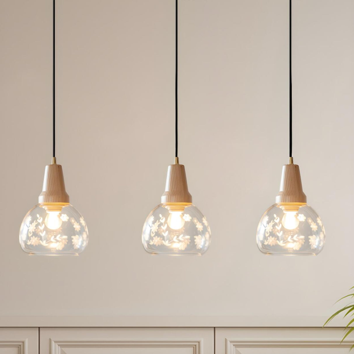 2-Light Modern Decorative Floral Dome Island Light Image - 3