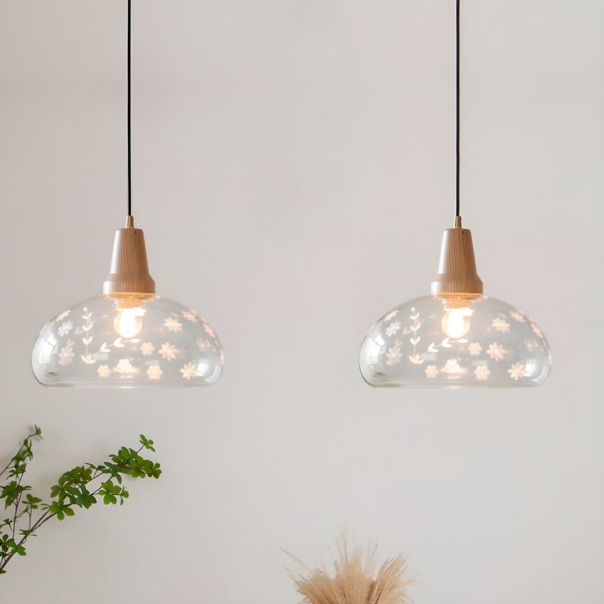 2-Light Modern Decorative Floral Dome Island Light Image - 8