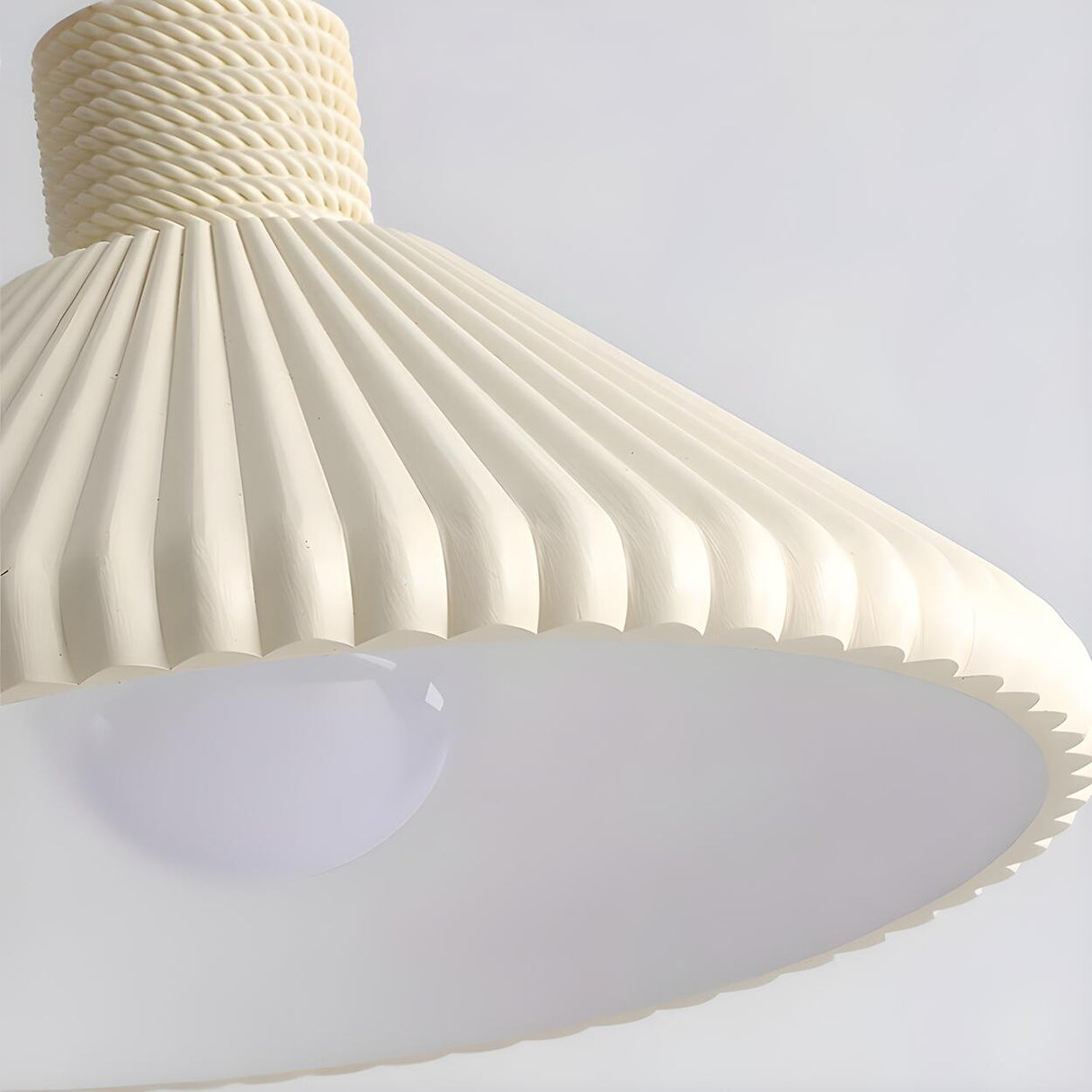 2-Light Modern White Ribbed Cone Island Pendant Light Image - 10