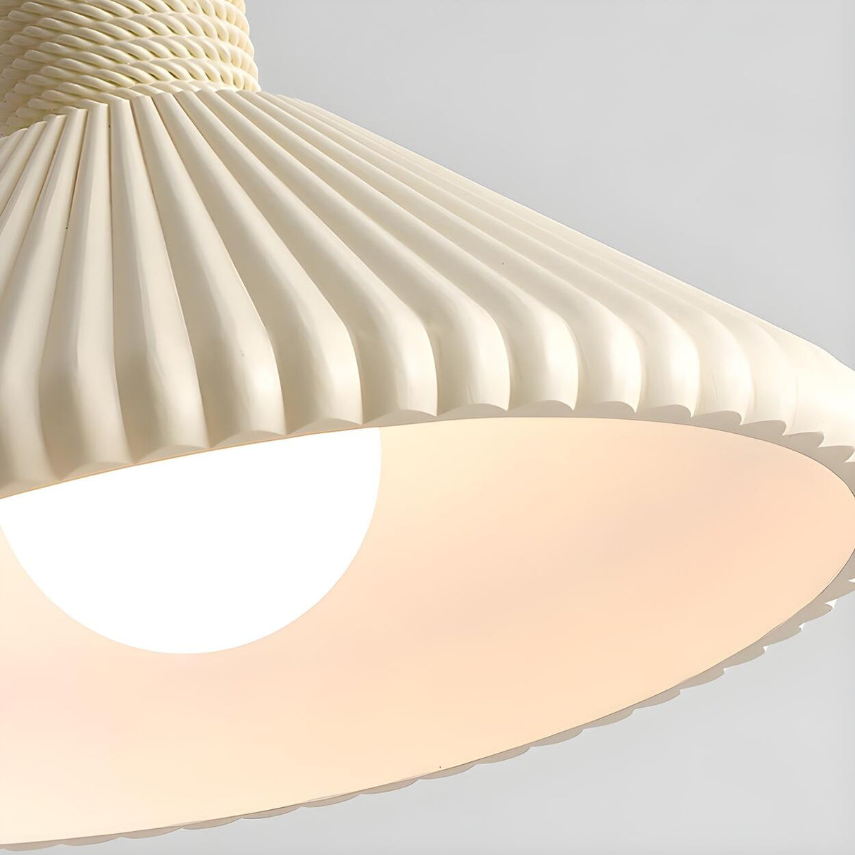 2-Light Modern White Ribbed Cone Island Pendant Light Image - 11