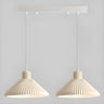 2-Light Modern White Ribbed Cone Island Pendant Light Image - 3