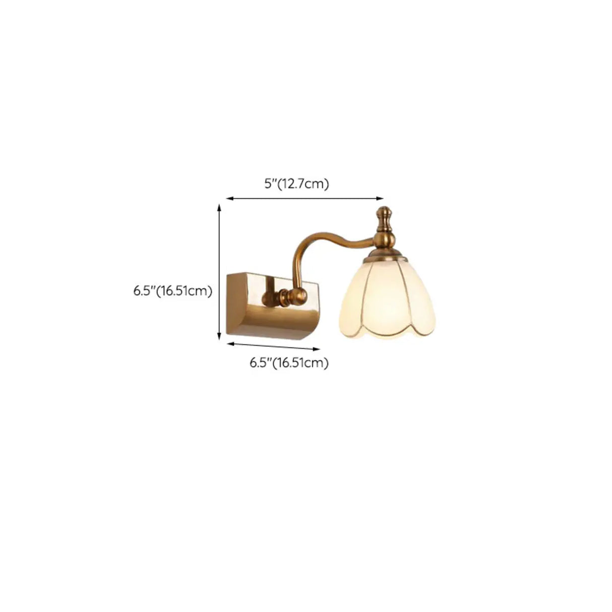 2-Light Vintage Brass Floral Glass LED Vanity Light Image - 20