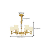 2 Tiers Modern White Fabric Jar Gold Chandelier #size