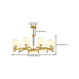 2 Tiers Modern White Fabric Jar Gold Chandelier Image - 21