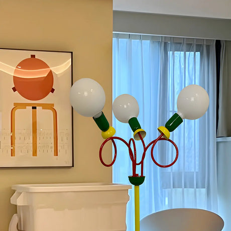 3-Light Artistic Metal LED Circulo Play Floor Lamp Image - 2