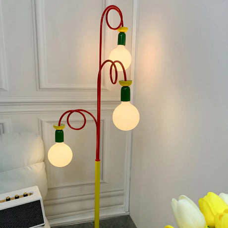 3-Light Artistic Metal LED Circulo Play Floor Lamp Image - 3