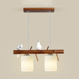 3-Light Bird and Cylinder Wooden Branch Island Light Image - 5