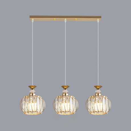 3-Light Cage and Cylinder Contemporary Island Light Image - 2