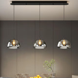 3-Light Contemporary Gray Bowl Island Pendant Light Image - 1