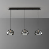 3-Light Contemporary Gray Bowl Island Pendant Light Image - 7