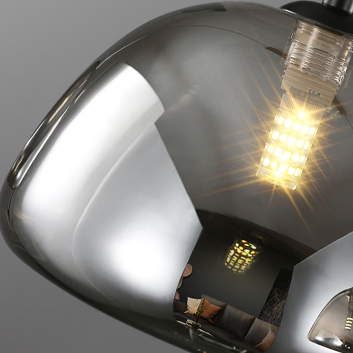 3-Light Contemporary Gray Bowl Island Pendant Light Image - 9