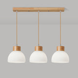 3-Light Contemporary Ribbed Dome Island Pendant Light Image - 10