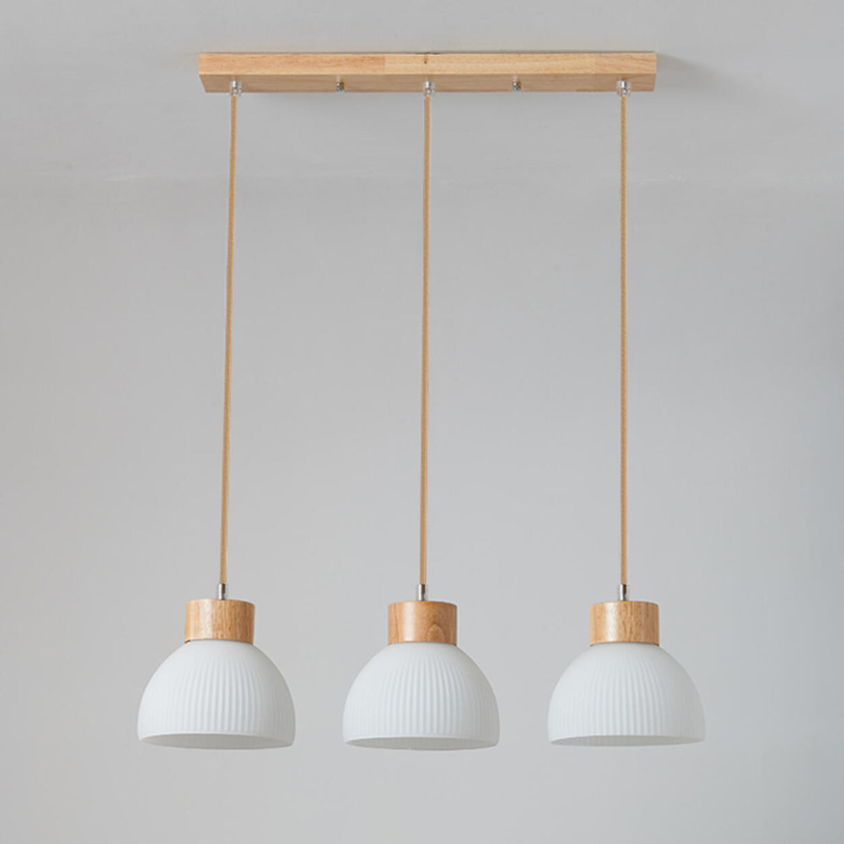 3-Light Contemporary Ribbed Dome Island Pendant Light Image - 11