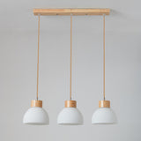 3-Light Contemporary Ribbed Dome Island Pendant Light Image - 11