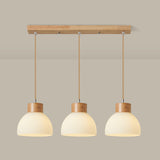 3-Light Contemporary Ribbed Dome Island Pendant Light Image - 8