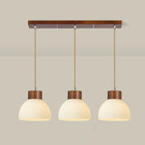 3-Light Contemporary Ribbed Dome Island Pendant Light Image - 9