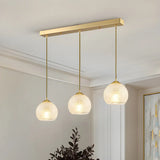 3-Light Contemporary Textured Globe Island Pendant Light Image - 1