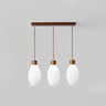 3-Light Cylinder Ribbed Wooden Modern Island Light Image - 10