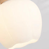 3-Light Cylinder Ribbed Wooden Modern Island Light Image - 12