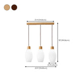 3-Light Cylinder Ribbed Wooden Modern Island Light Image - 17