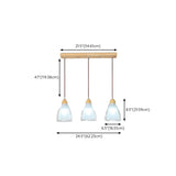 3-Light Cylinder Ribbed Wooden Modern Island Light Image - 18