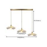 3-Light Elegant Floral Adjustable Island Light Fixture #size