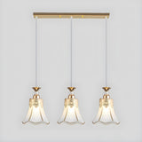 3-Light Elegant Gold Bell Metal Island Pendant Light Image - 4