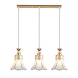 3-Light Elegant Gold Bell Metal Island Pendant Light Image - 5