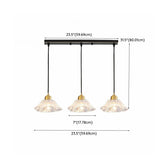 3-Light Elegant Petal Glass Gold Island Pendant Light Image - 15