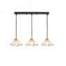 3-Light Elegant Petal Glass Gold Island Pendant Light Image - 5