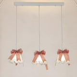 3-Light Exquisite Pink Bowknot and Floral Island Light Image - 2
