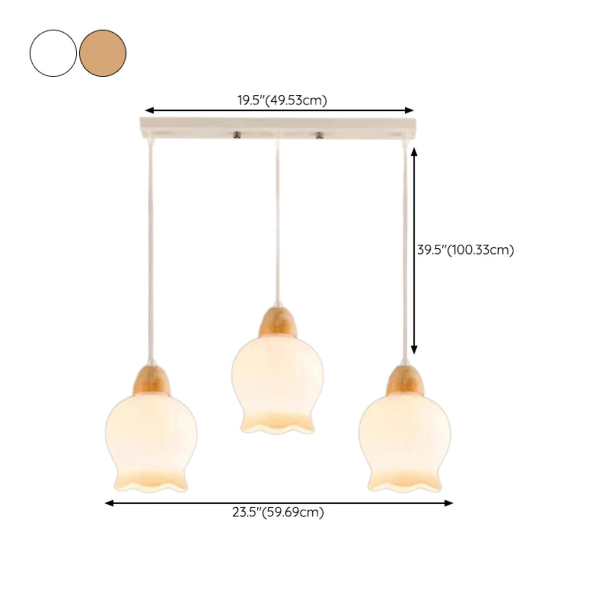 3-Light Floral Frosted Glass Island Pendant Light Image - 15