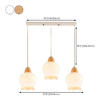3-Light Floral Frosted Glass Island Pendant Light Image - 15