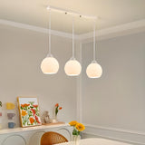 3-Light Floral Frosted Glass Island Pendant Light Image - 2