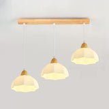 3-Light Floral Frosted Glass Island Pendant Light Image - 4
