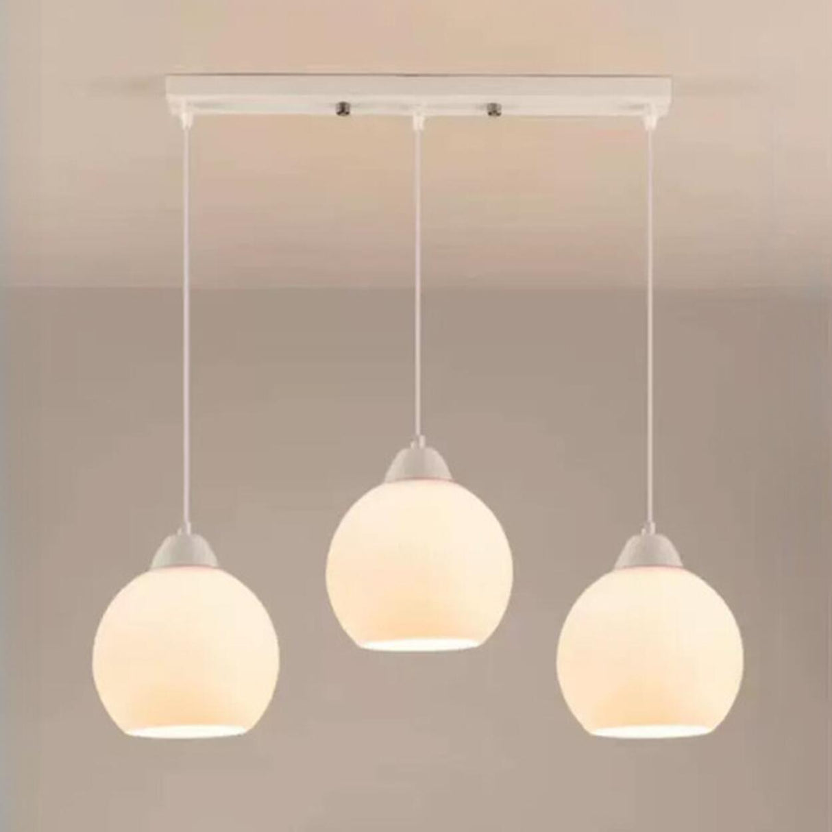 3-Light Floral Frosted Glass Island Pendant Light Image - 5
