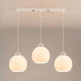 3-Light Floral Frosted Glass Island Pendant Light Image - 5