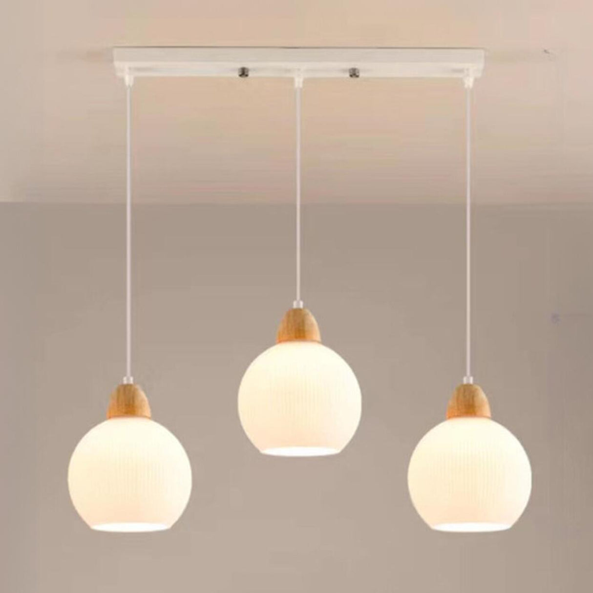 3-Light Floral Frosted Glass Island Pendant Light Image - 8