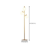 3-Light Globe Contemporary Gold Metal Floor Lamp #size