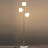 3-Light Globe Contemporary Gold Metal Floor Lamp Image - 9