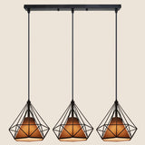 3-Light Gold Diamond Adjustable Island Ceiling Light Image - 5