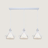3-Light Gold Diamond Adjustable Island Ceiling Light Image - 6