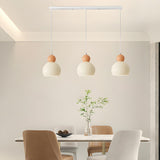 3-Light Minimalist Dome Orange Island Pendant Light Image - 1