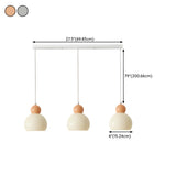 3-Light Minimalist Dome Orange Island Pendant Light #size