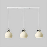 3-Light Minimalist Dome Orange Island Pendant Light Image - 3