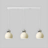 3-Light Minimalist Dome Orange Island Pendant Light Image - 3