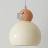 3-Light Minimalist Dome Orange Island Pendant Light Image - 6
